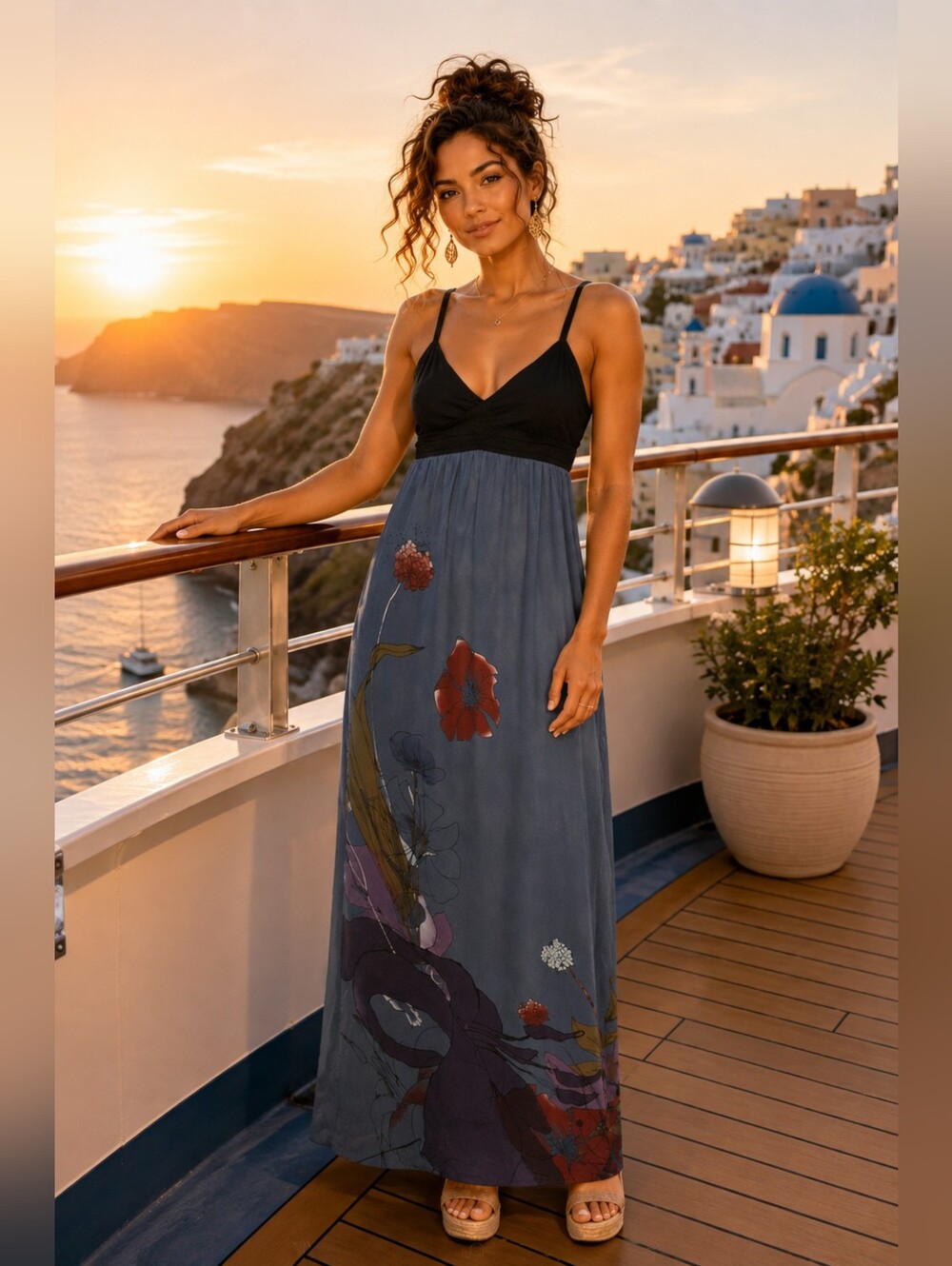 Sugarlips Floral Chiffon Maxi Dress Empire Waist Open Back Colorblock S Romantic